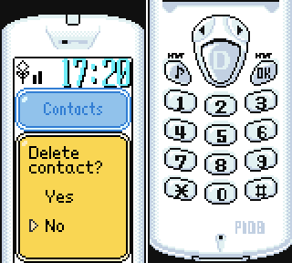 Contact deletion screen after reorganization