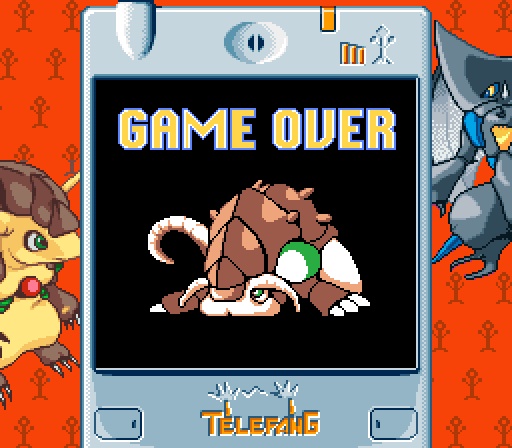 Power version Game Over screen on SGB