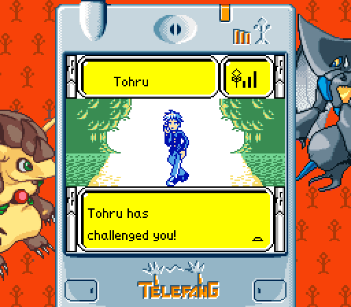 Example of a colorized encounter screen in SGB mode