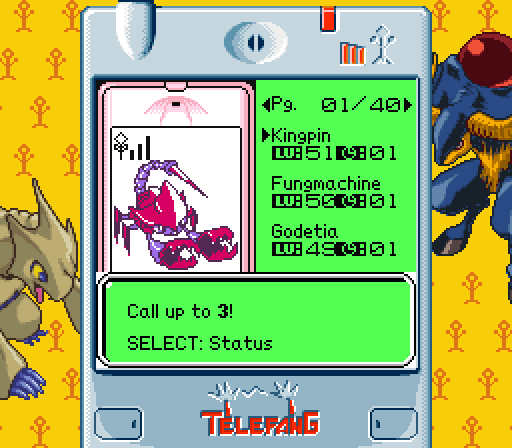 The entire broken status screen transition